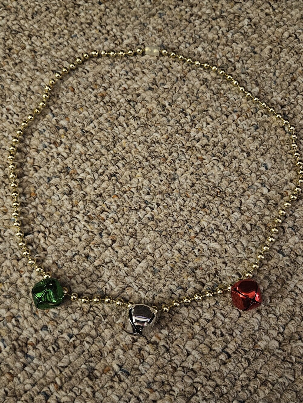 Christmas Themed Plastic Bead Necklace With Bells
